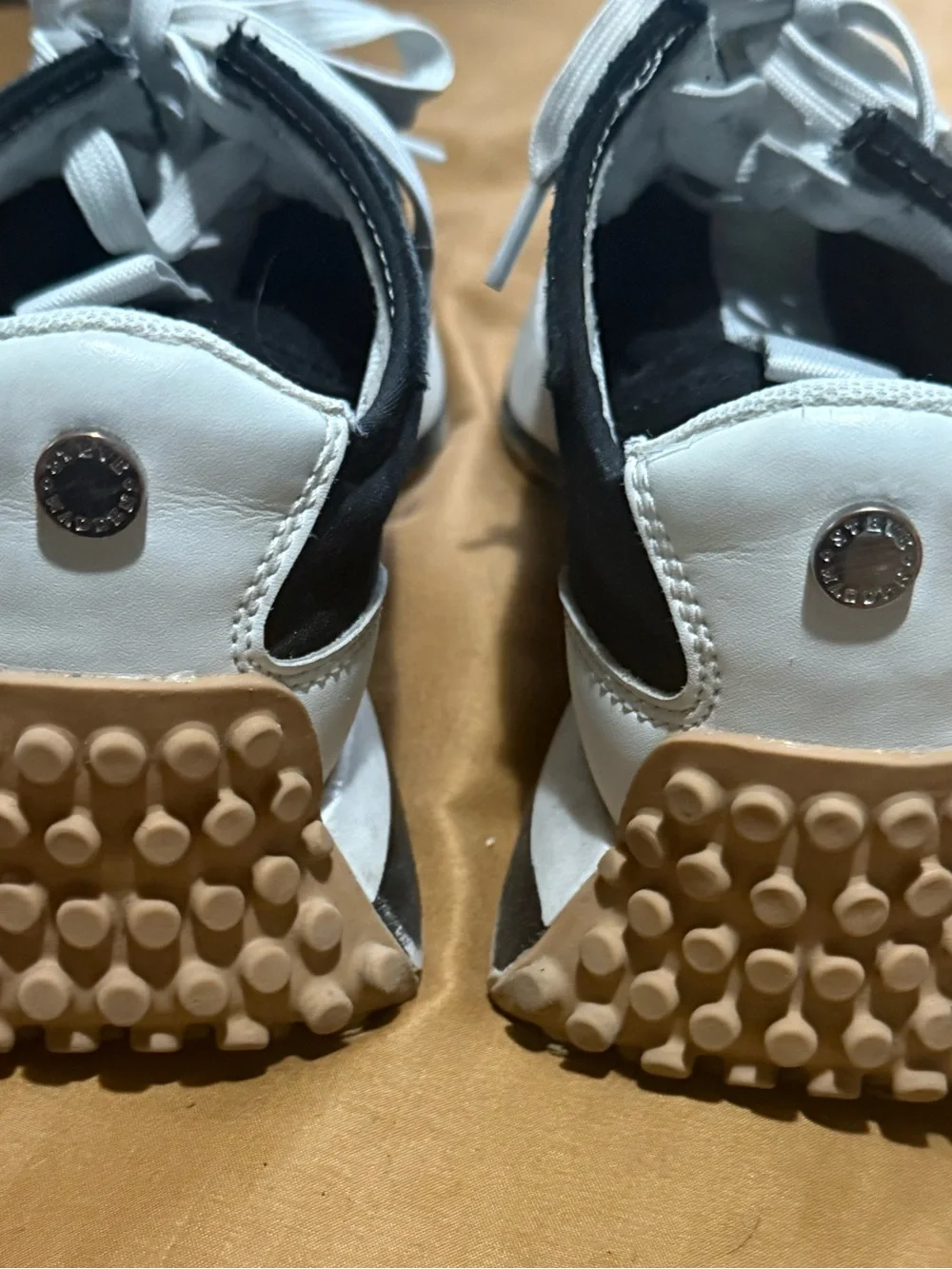 Steve Madden Black, White & Tan Retro Runner Sneakers